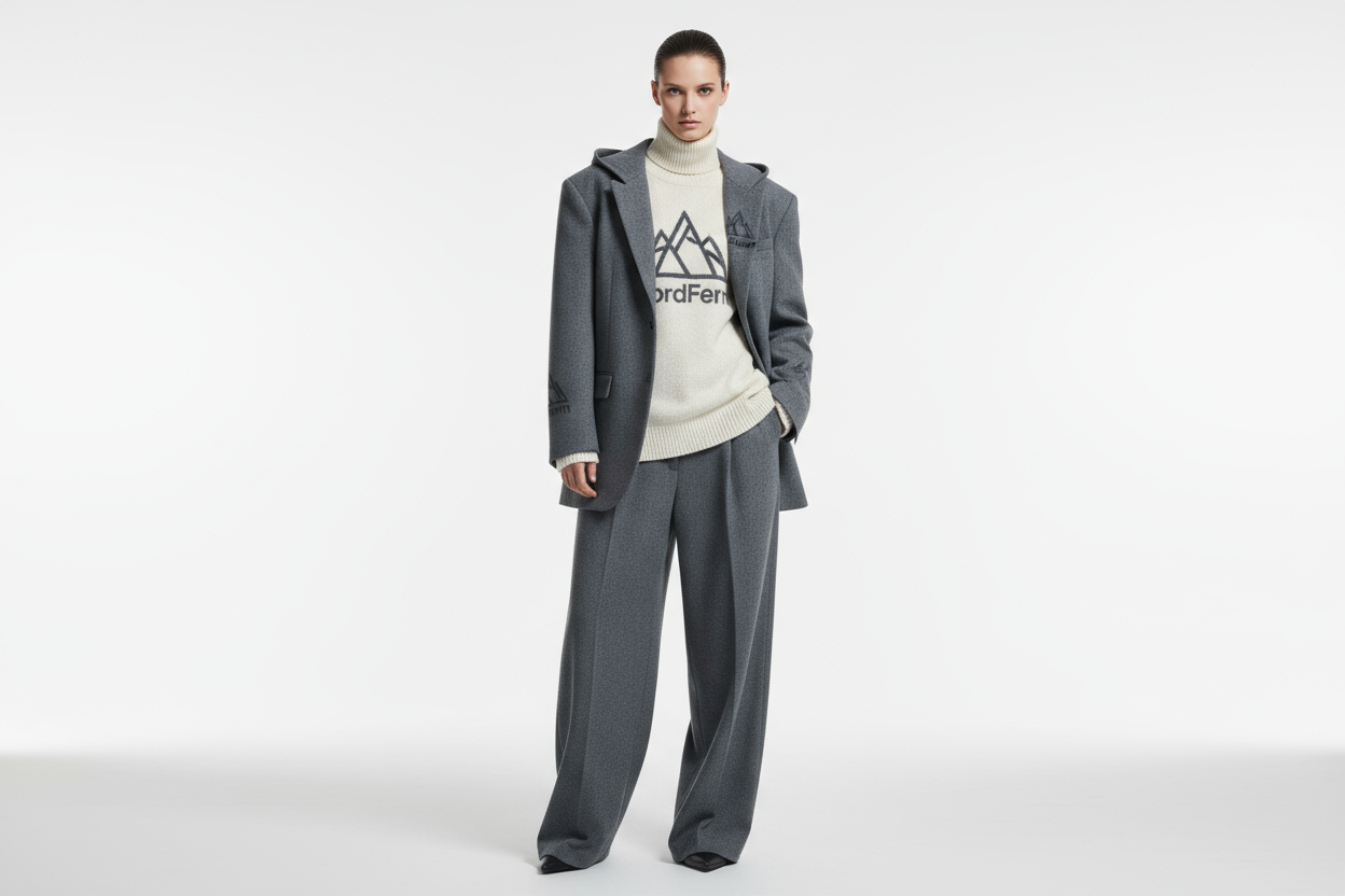 model with nordfern logo 